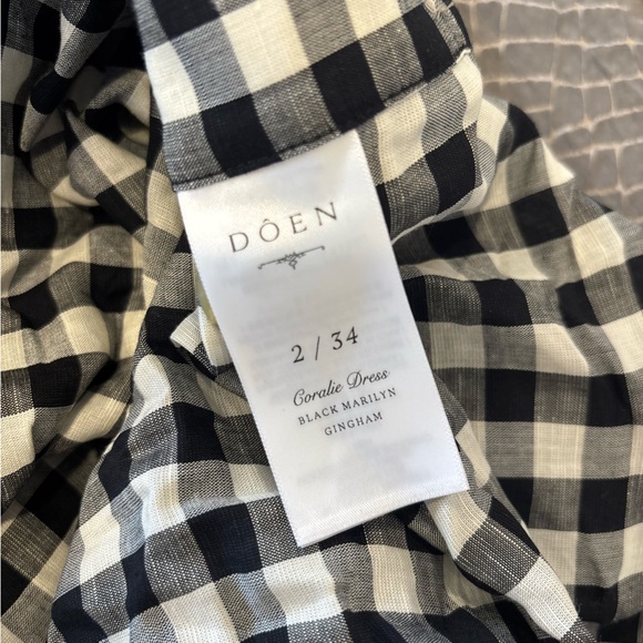 DÔEN Coralie dress in black marilyn gingham size US 2 - Picture 13 of 15